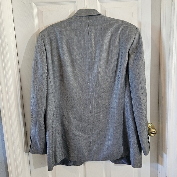 Ralph Ralph Lauren Silk Blue Gray Houndstooth Print Sport Coat Blazer Size 40R - Picture 4 of 15